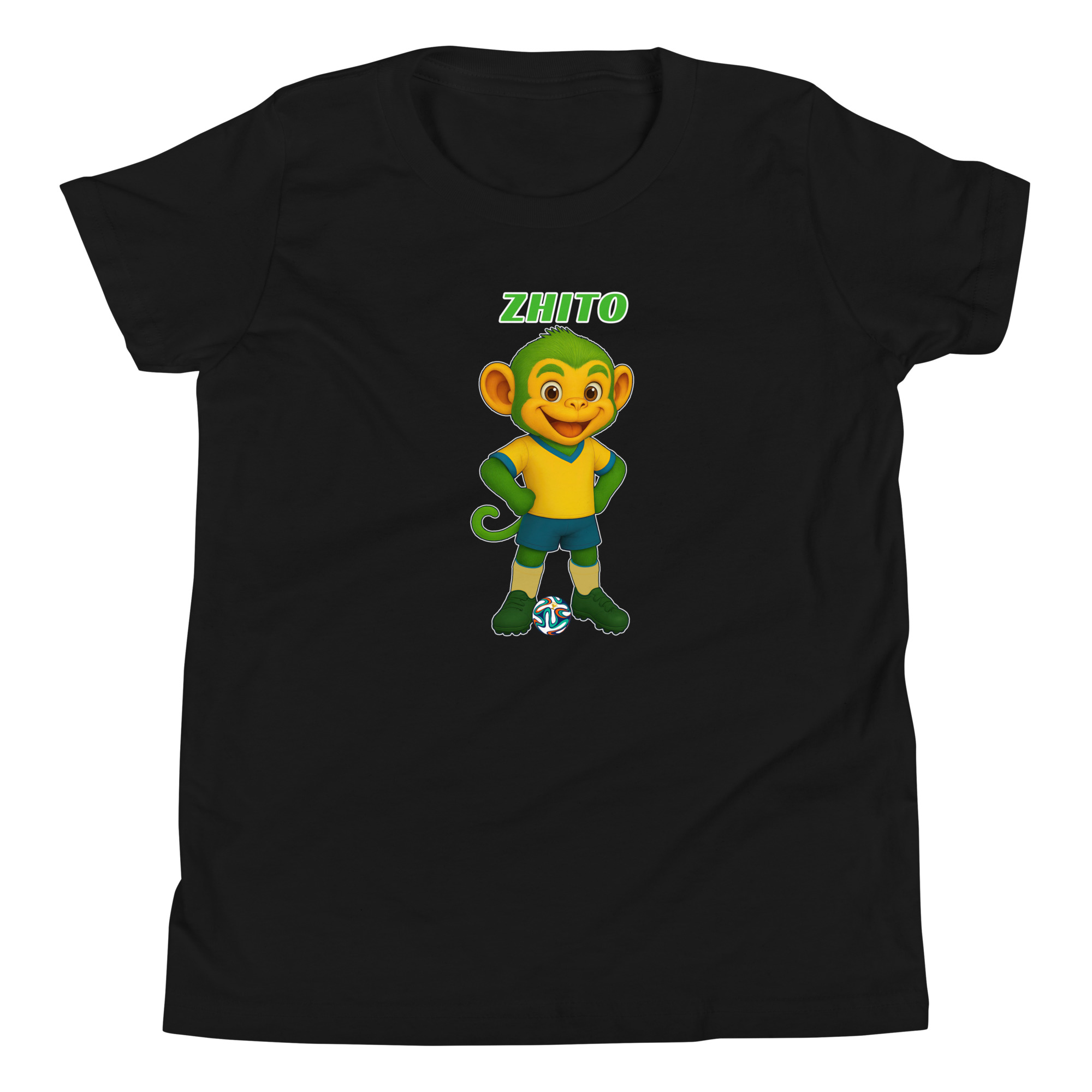 Zhito Kids Tee – Bright Mascot on Dark Colors (Unisex Cotton) - Image 2