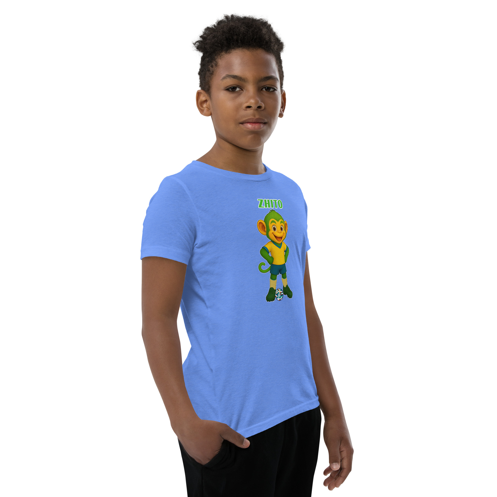 Zhito Kids Tee – Bright Mascot on Dark Colors (Unisex Cotton) - Image 6