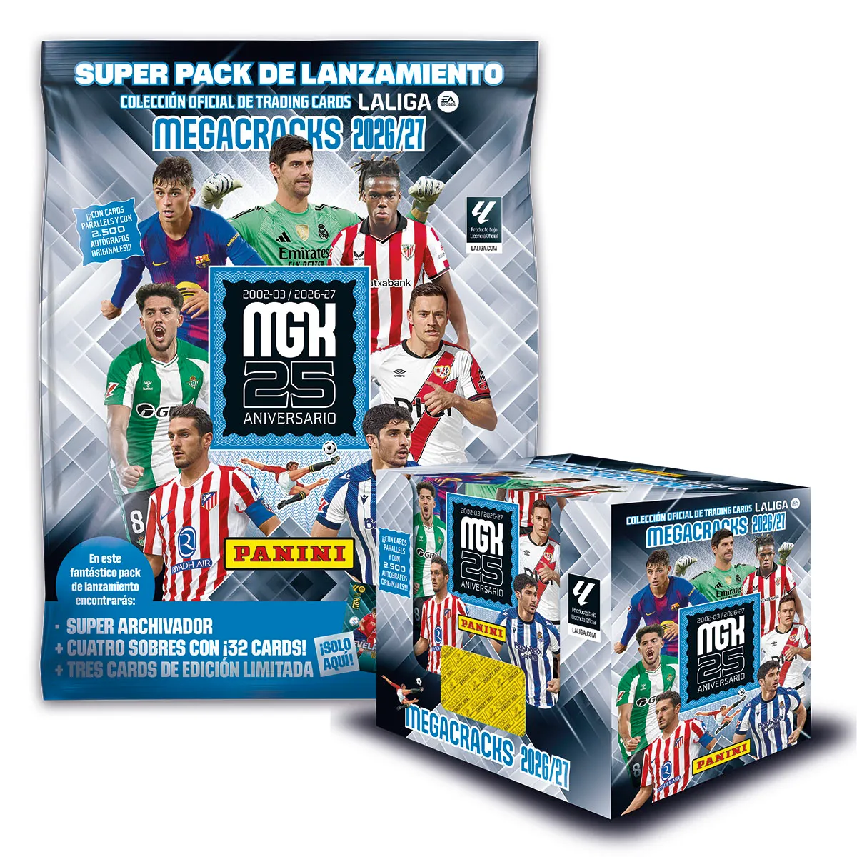 Panini Megacracks 2026-27 25th Anniversary Super Pack and 50-pack box