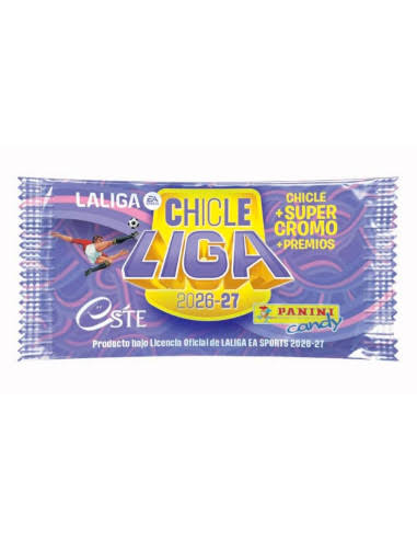Chicle Liga, La Liga, La Liga Este, Panini, Soccer, Stickers, Gum, Chewing Gum, 2026-27, Spain, Imported from Spain, Quien Es, Prizes, Football Jerseys, FC Barcelona, Real Madrid, Atletico Madrid, Lamine Yamal