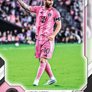 Lionel Messi 2026 Topps NOW MLS card #70 commemorating his four goals for Inter Miami against CF Montréal.